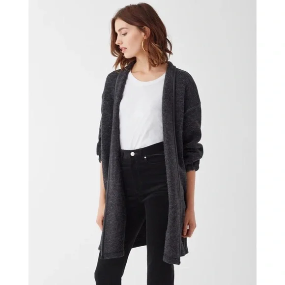 Splendid Faux Leather Trim Cardigan - Picture 3 of 7